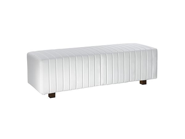 CEOT-032 (White Vinyl) | Beverly Bench Ottoman -- Trade Show Rental Furniture